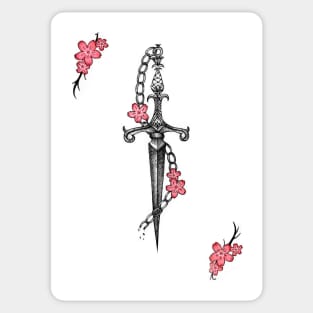 Sakura Cherry Blossom Dagger Sticker